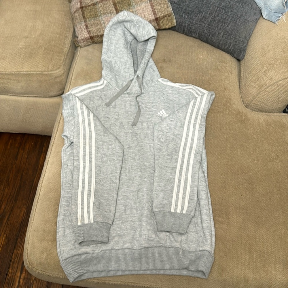 Men’s small light grey Adidas hoodie
